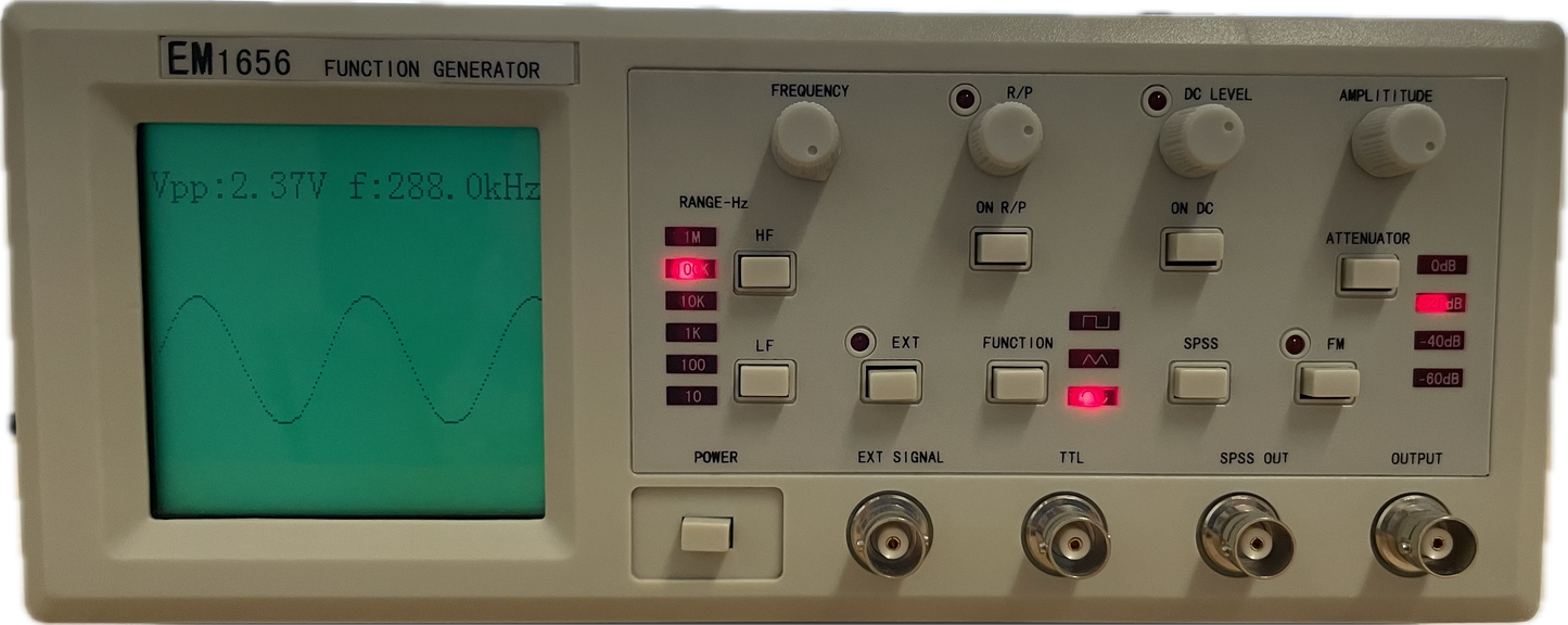 10MHz Function Generator with Waveform Display