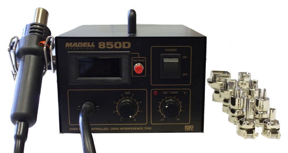 Hot Air SMT Rework Station with 8 Nozzles, Madell 850D